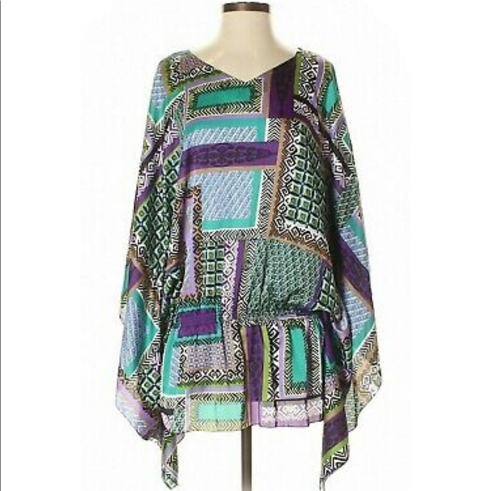 Chico’s Multi Purple/Green Caftan Sz. S/M